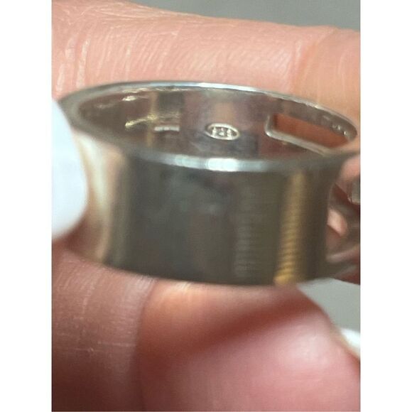 Authentic GUCCI Ring Branded Cutout G Silver925 size 7.5 - Picture 5 of 6
